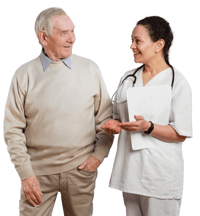 doctor with a old patient